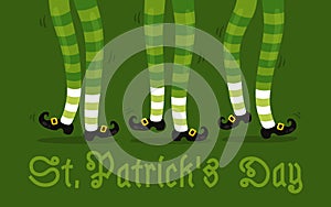 Vector illustration of celtic dance for Patrick\'s day. Vector poster for Patrick\'s day