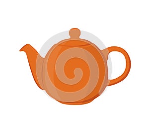 Vector illustration of ceramic teapot. Pottery fictile, clay teakettle. photo