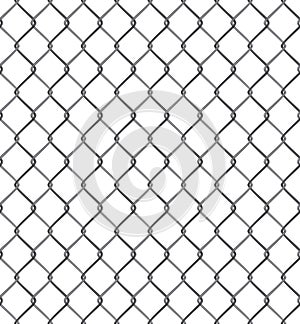 vector illustration of chain link fence wire mesh steel metal isolated on transparent background. Art design gate made. Prison