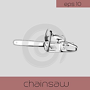 A vector illustration of a chainsaw