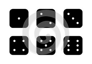 Vector illustration of chance and luck game dices for casino, gamble. Cube icons isolated. Symbol of win, success, lucky bet, risk