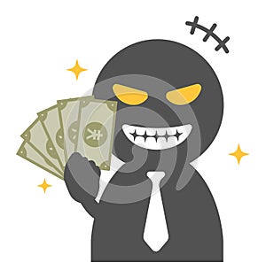 Vector illustration of cheater  scammer , swindler  | silhouette man