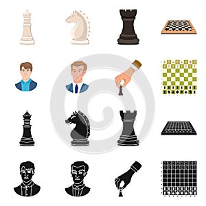 Vector illustration of checkmate and thin symbol. Collection of checkmate and target vector icon for stock.