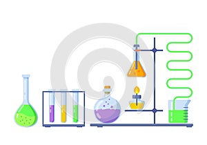 Vector illustration, chemistry icons set.
