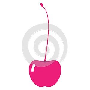 Vector illustration of a cherry. Icon juicy cherry.