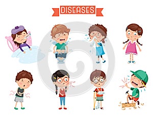 Vector Illustration Of Child Diseases