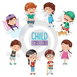 Vector Illustration Of Child Diseases