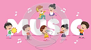 Vector Illustration Of Children Music Background