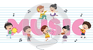 Vector Illustration Of Children Music Background