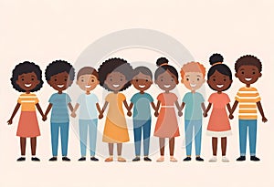 a vector illustration of children with their hands holding each other