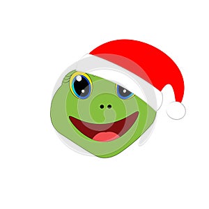 Vector illustration of chirstmas animal in santa claus hat