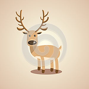 Vector Illustration of Christmas cute reindeer.