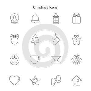 Vector illustration of christmas icons set