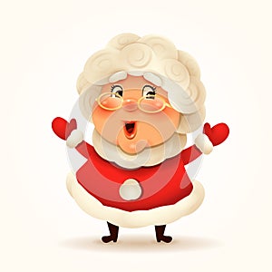 Vector illustration of Christmas Mrs.Claus.