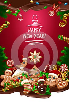 Vector illustration Christmas sweet background