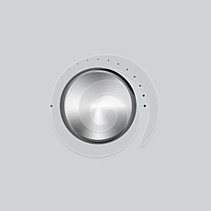 Vector illustration of metal volume knob