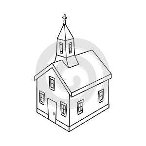 Vector design of church and christian icon. Collection of church and steeple stock symbol for web.