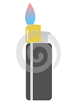 Vector illustration of cigarette lighter with flame