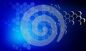 Vector illustration circuit board and hexagons background. Hi-tech digital technology and engineering, digital telecom technology