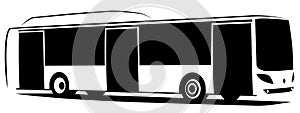 Vector illustration of a city bus with three doors