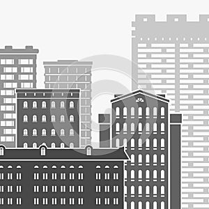Vector Illustration City and Skyscrapers