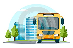 Vector Illustration cityscape urban bus stop