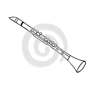 Vector illustration of clarinet of a wind musical instrument