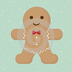 Vector illustration of classic christmas gingerbread man cookie
