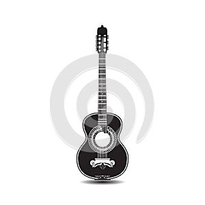 Vector illustration of classic guitar in flat style