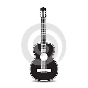 Vector illustration of classic guitar in flat style