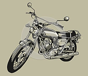 Vector illustration classic motorcycle T 250R Hustler