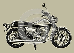 Vector illustration classic motorcycle T500 titan