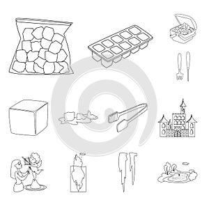 Vector illustration of clean  and wet  sign. Set of clean  and purity stock vector illustration.