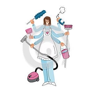 Vector illustration of a cleaning company. The concept of cleanliness