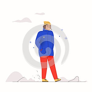 Vector illustration. Climate change concept. Character design, vector flat illustration