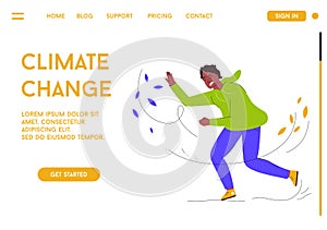 Vector illustration. Climate change concept. Character design, vector flat illustration