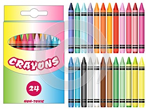 Vector Illustration Colorful Crayons Set