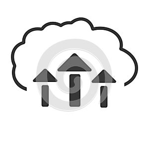Vector illustration of cloud backup upload icon