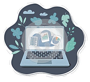 Vector illustration of Cloud computing, technology connectivity concept