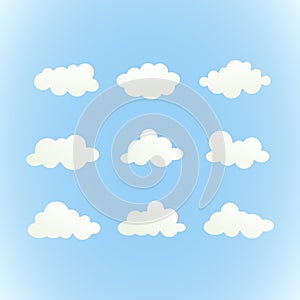 Vector illustration of clouds collection vector illustration