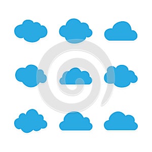 Vector illustration of clouds collection