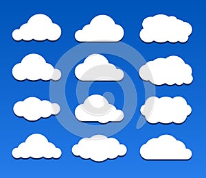 Vector illustration of clouds set