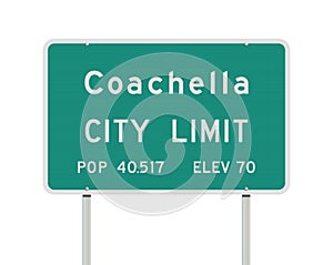 Coachella City Limits road sign photo