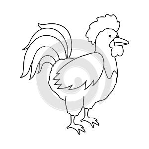 Vector illustration of cock and bird logo. Set of cock and husbandry stock symbol for web.