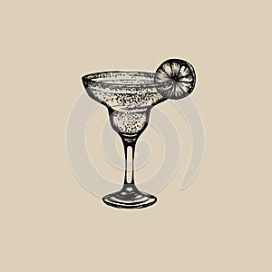 Vector illustration of cocktail margarita.