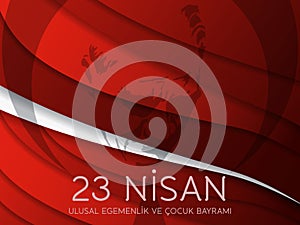 Vector illustration of the cocuk baryrami 23 nisan , translation: Turkish April 23 National Sovereignty and Children`s Day, graph