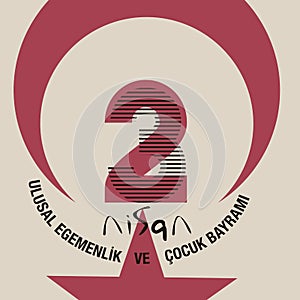 Vector illustration of the cocuk baryrami 23 nisan , translation: Turkish April 23 National Sovereignty and Children`s Day, graph