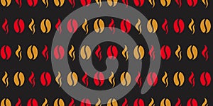 vector illustration of coffee bean seamless pattern. coffee beans background