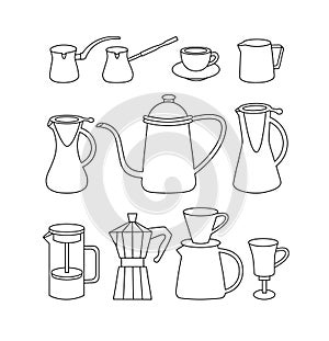 Vector illustration of coffee makers.