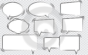 Vector illustration of a collection of cartoon style speech bubbles